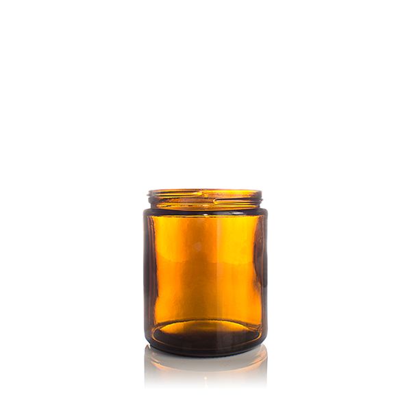 8oz (240ml) Amber Glass Straight Sided Cream Jar Round - 70-400 Neck