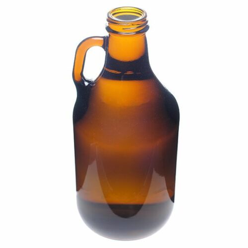 32oz Amber Growler Round Glass Bottle - 38-400 Neck