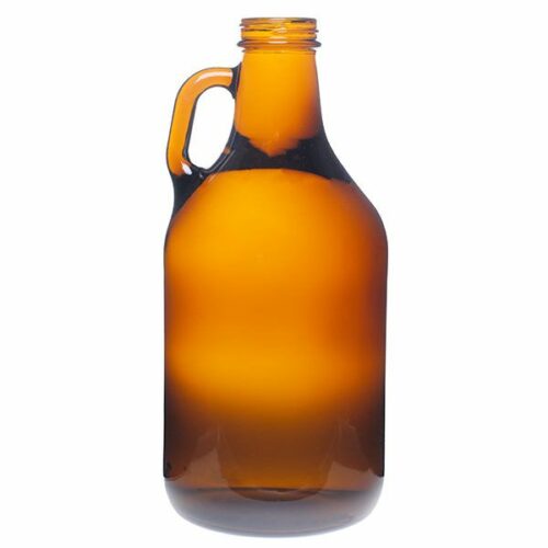 32oz Amber Growler Round Glass Bottle - 38-400 Neck