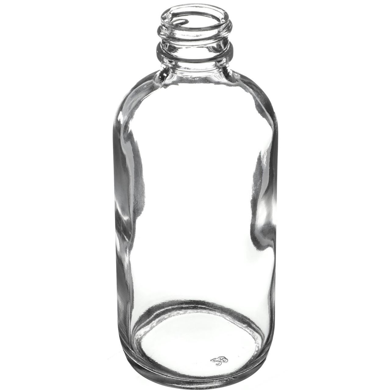 4oz (120ml) Clear Boston Round Glass Bottle - 22-405 Neck | Bulk