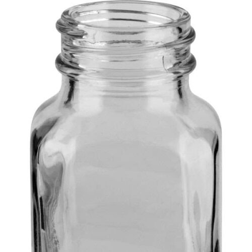 Square Glass Bottle With 33-400 Neck 4oz(120ml) Flint Wide Mouth