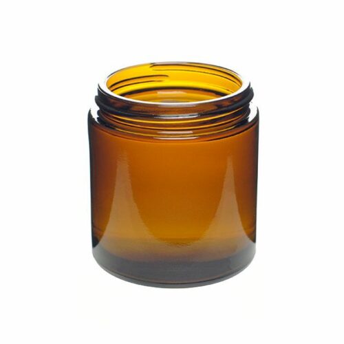 4oz (120ml) Amber Glass Straight Sided Cream Jar Modular Round- 58-405 Neck