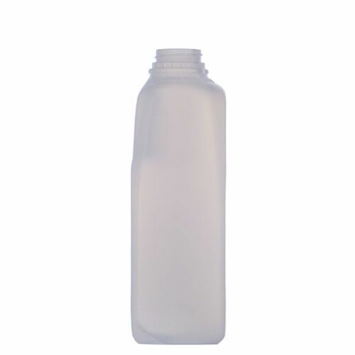 32oz (960ml) Natural Tall Square Plastic Juice Bottle - 38-400 Tamper Evident Neck