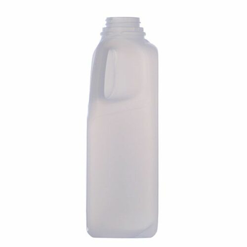 32oz (960ml) Natural Tall Square Plastic Juice Bottle - 38-400 Tamper Evident Neck