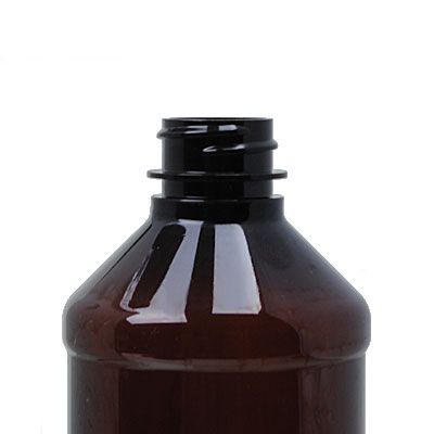 16oz Amber Modern Bullet Style Round Plastic Bottle - 28-400 Neck