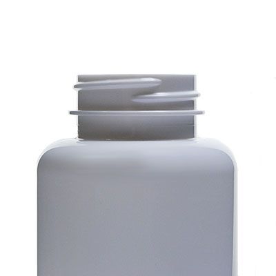 200cc White Wide Mouth Packer Round Plastic Bottle - 38-400 Neck