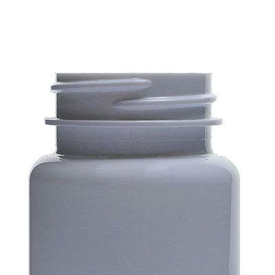 100cc White Wide Mouth Packer Round Plastic Bottle - 38-400 Neck