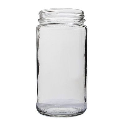 16oz (480ml) Flint (Clear) Cream Round Glass Jar - 89-400 Neck