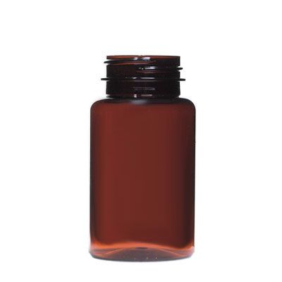 120cc Amber Wide Mouth Round Plastic Bottle - 38-400 Neck