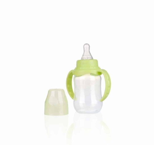 150ml PP baby feeding bottle with nipple and handle regular neck